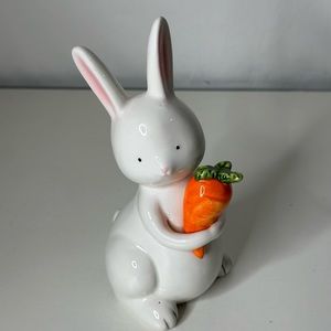 Easter Bunny Rabbit Ceramic Carrot Table Top Decor